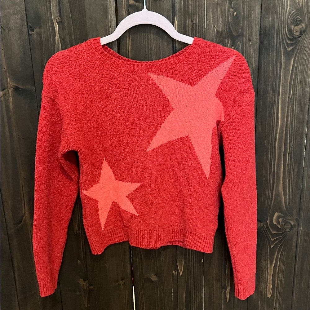 Cat & Jack Red Star Sweater youth large